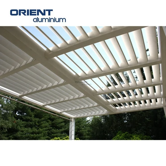 Waterproof Outdoor Blinds Shade Pergola with LED Blinds Factory Modern Aluminum Louvered Roof Pergola