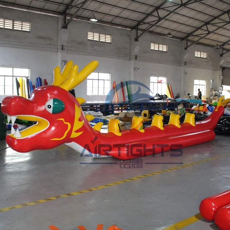 Popular one row banana boat towable inflatable dragon banana boat water game
