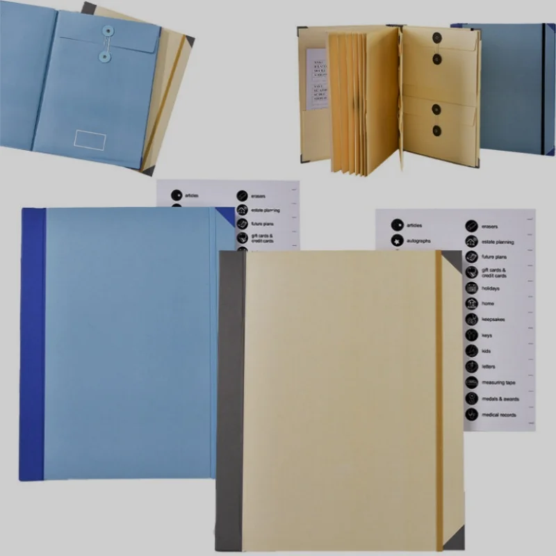 Document Organizer Bound Expanding File Folder for Important Papers Emergency Binder,  Social Security Cards,