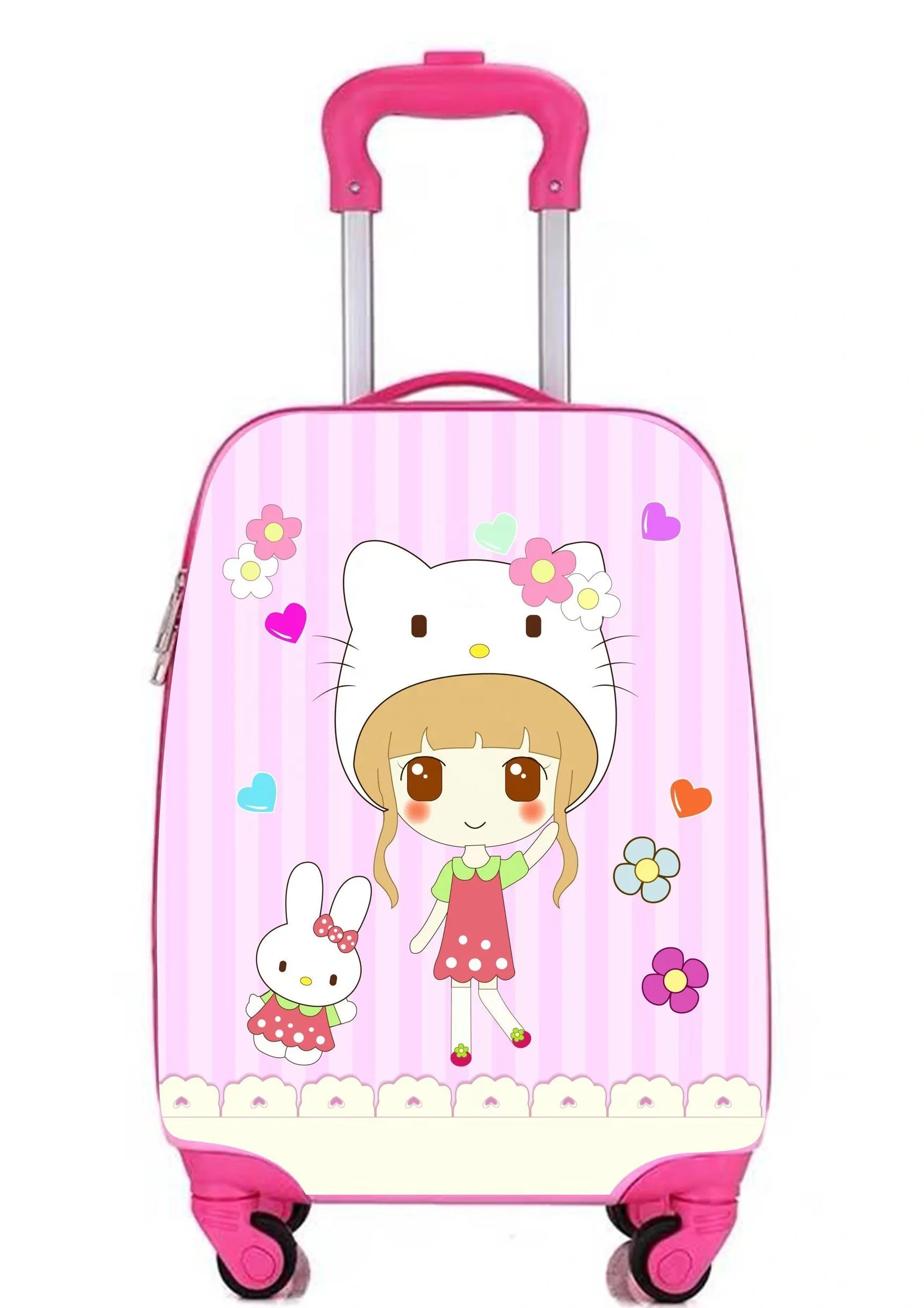Hot Selling Cheap ABS PC Children Cute Cartoon Character Suitcase Wholesale OEM Custom 16 Inch Printing Hard Shell Kids Luggage