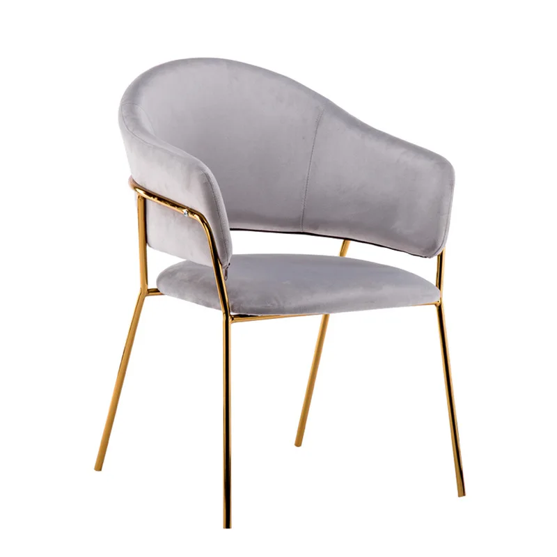 high quality Modern velvet luxury gold leg dining chair living room chairs metal chairs dining
