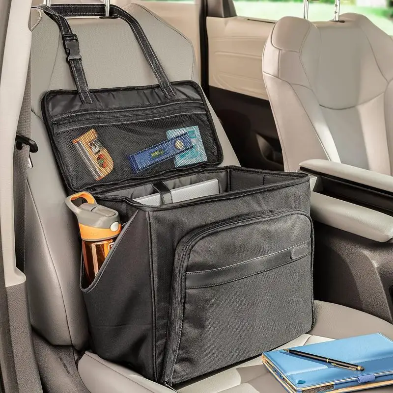 Factory custom Soft Adjustable Shoulder Strap Car Front Seat Organizer storage bag