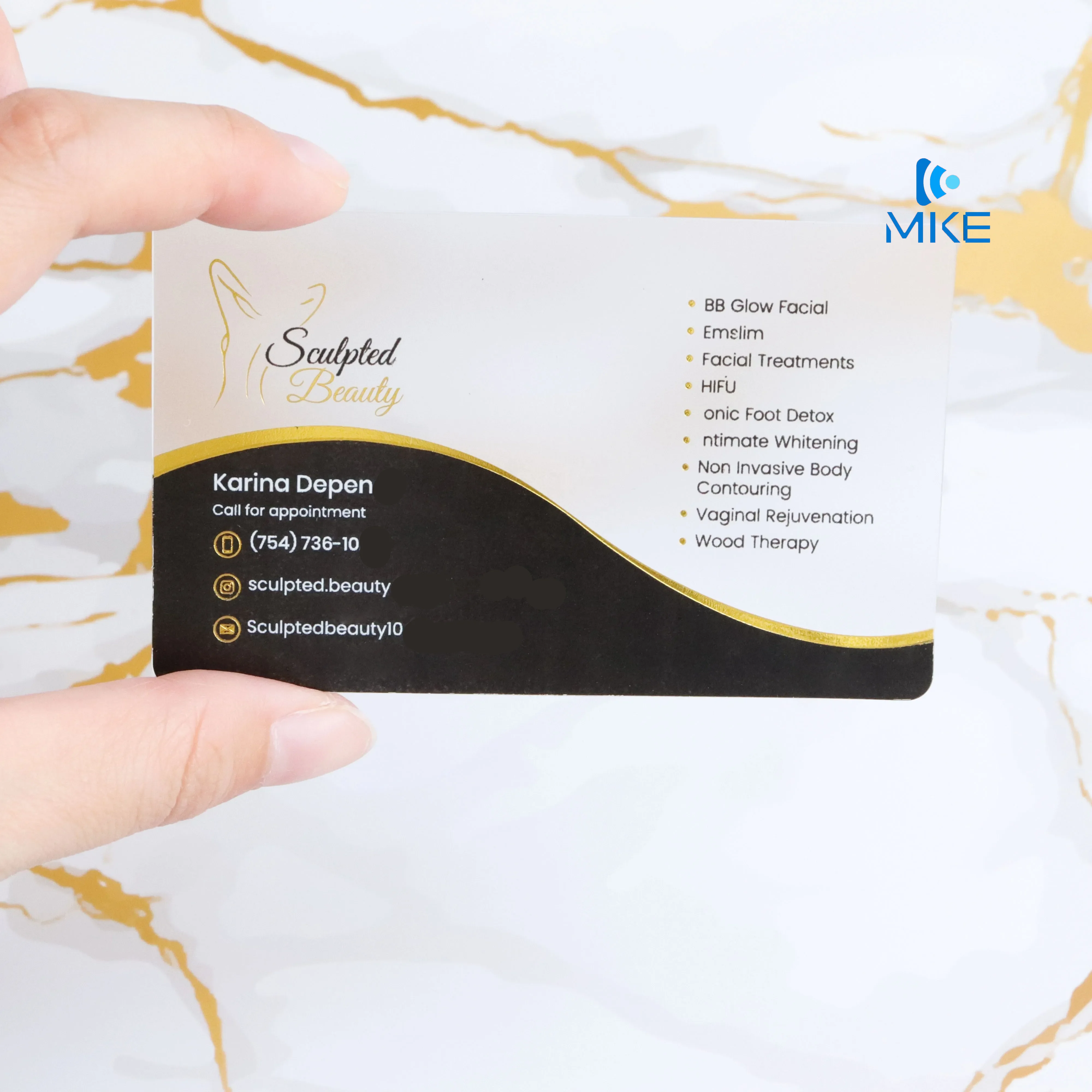 Gold stamping plastic pvc transparent cards