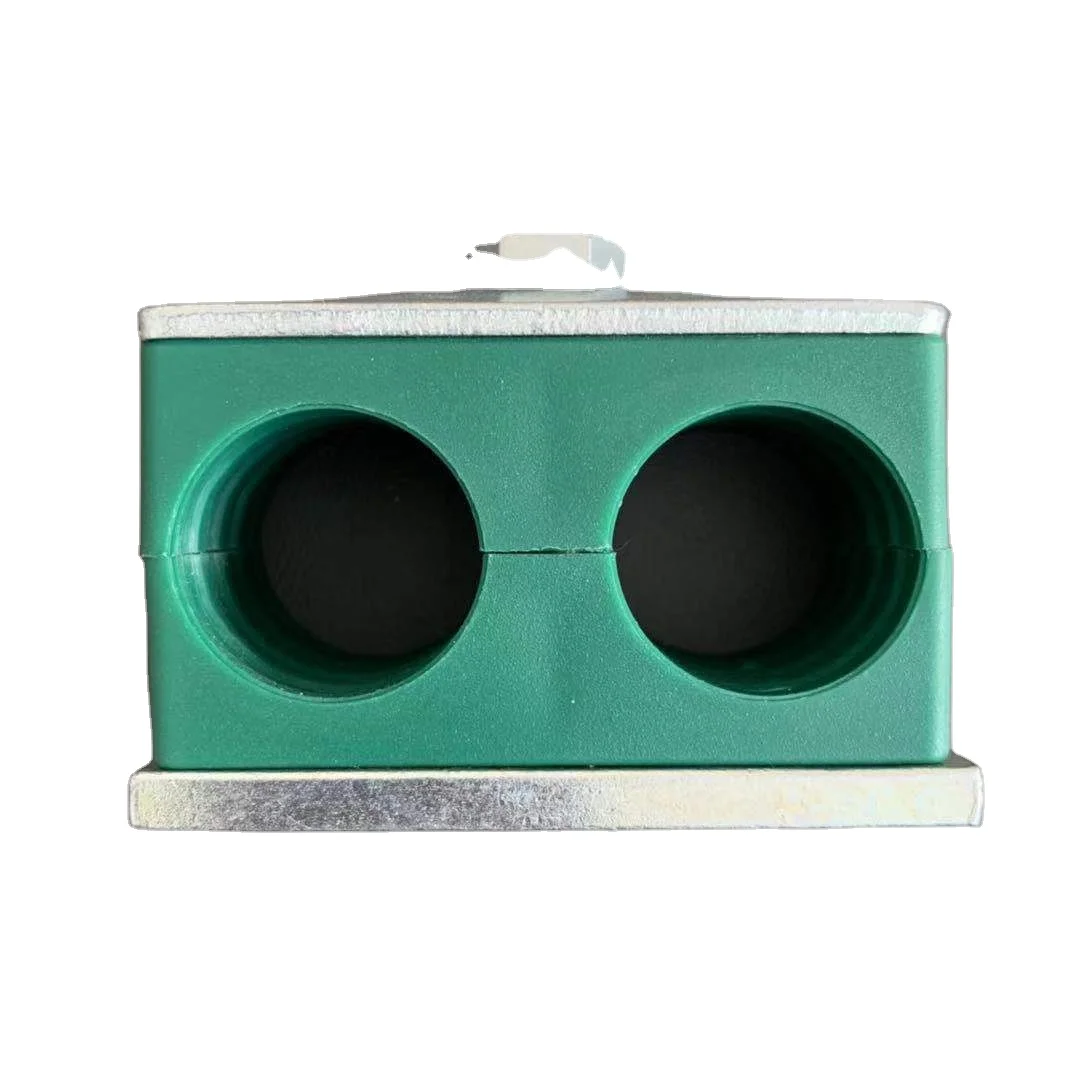Green PP Twin double hole heavy series single hex bolt  pipe clamps