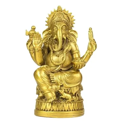 The simulation copper Indian protection elephant nose god of Wealth custom feng Shui mascot resin crafts