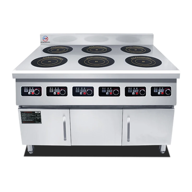 6 burners electric commercial induction cooker cooktops with cabinet stainless steel kitchen machine stove factory sale
