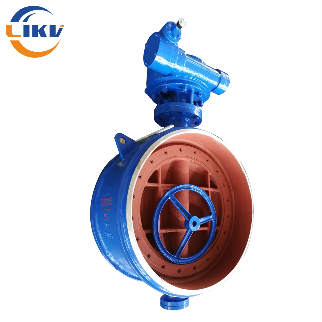 DN600 PN25 Double Triple Eccentric Cast Iron Steel Welded End Butterfly Valve Hard Seal