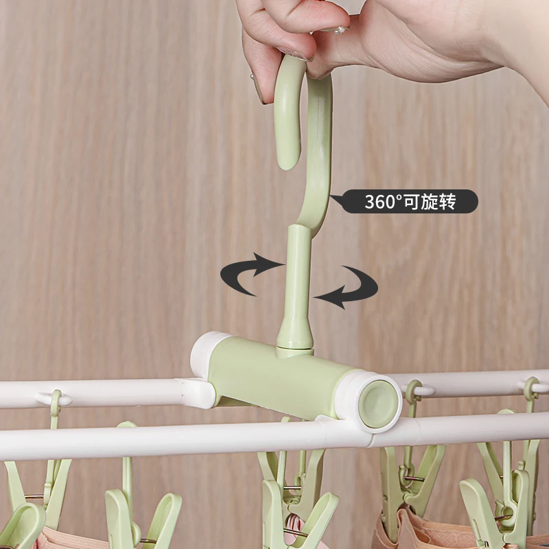 Foldable Laundry hanger with pegs 10 Custom Square Plastic Hanger for Socks and Clothes