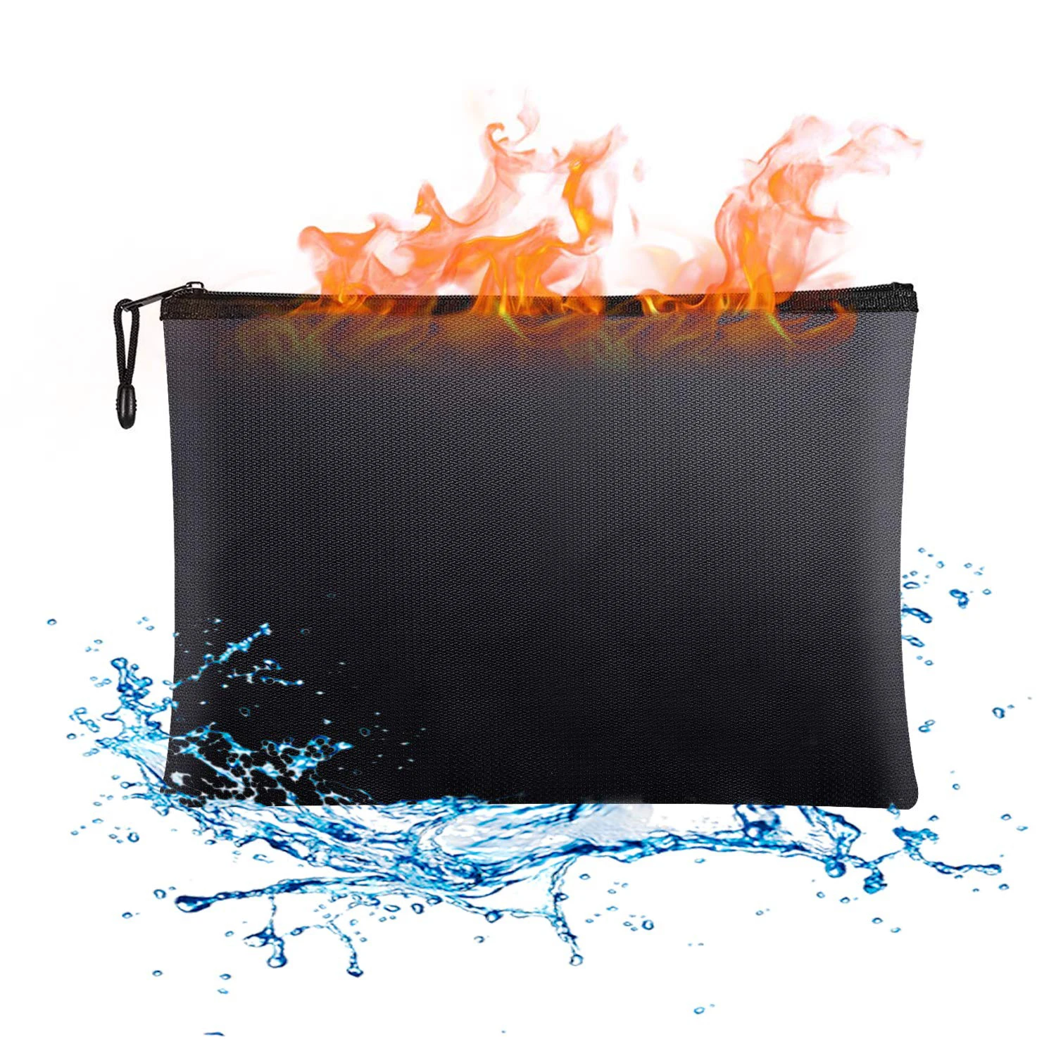 
Fireproof Document Bags,14.2x10 Triple Layers Waterproof and Fireproof Money Bag with 3 Pockets,Silicone Coated Fire Safe 