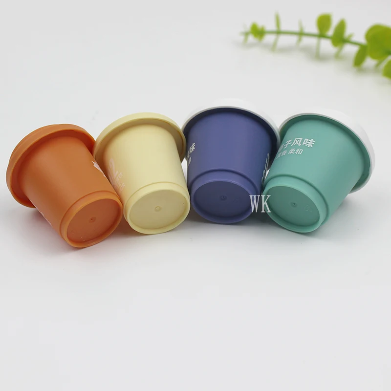 Custom Plastic packaging cup Mini Pink Blue Red Green Color PP Coffee powder Cup capsule cup