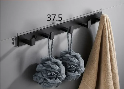 Stainless Steel Hook Bathroom Accessory Strong Black