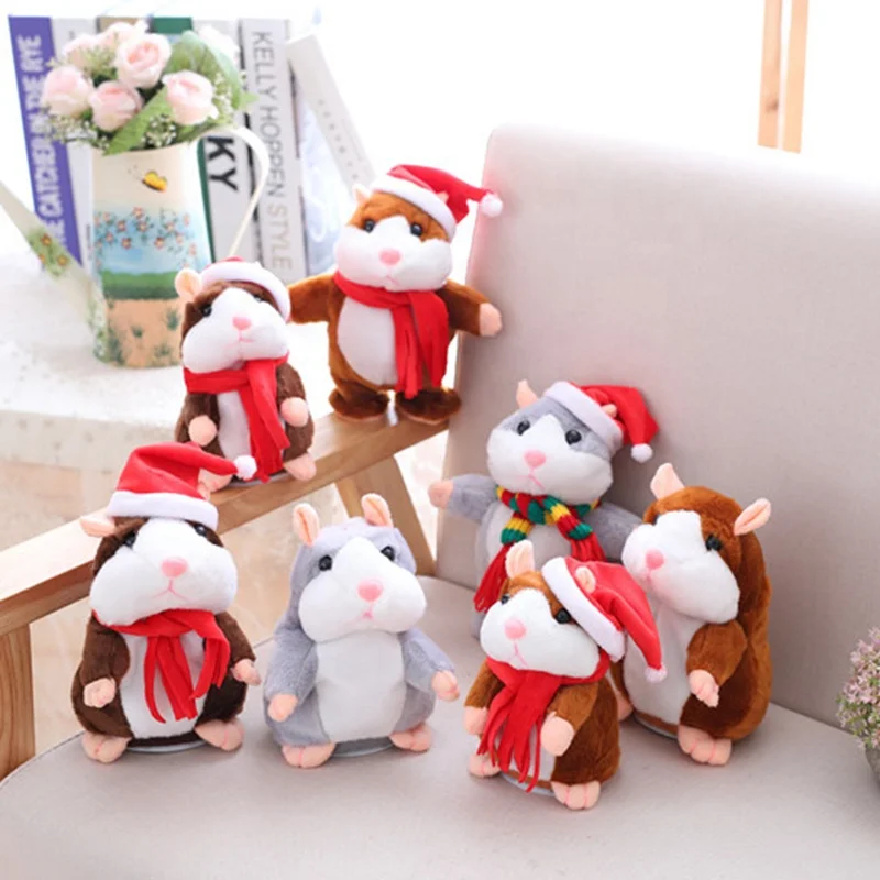 Dropshipping Plush Christmas Talking Hamster Toy And Move Stuffed Hamster Toys Christmas Hamster Stuffed And Plush Toys