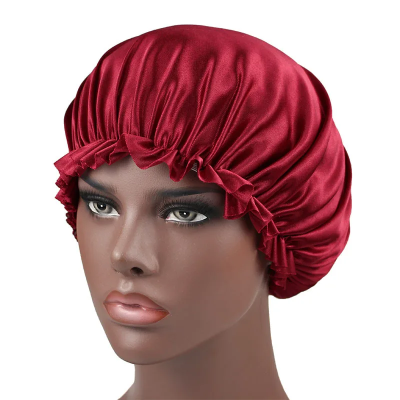Wholesale Low Price Satin Bonnet Slouchy Beanie Night Turban Headband  Wrap Hair Sleep  Hat Cap In Lined