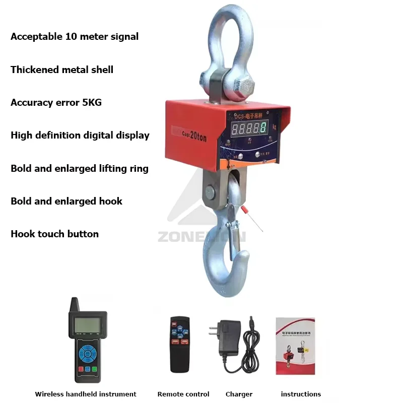 Great Performance Wireless Crane Weigh Scale 5 ton 2ton Hanging Scale
