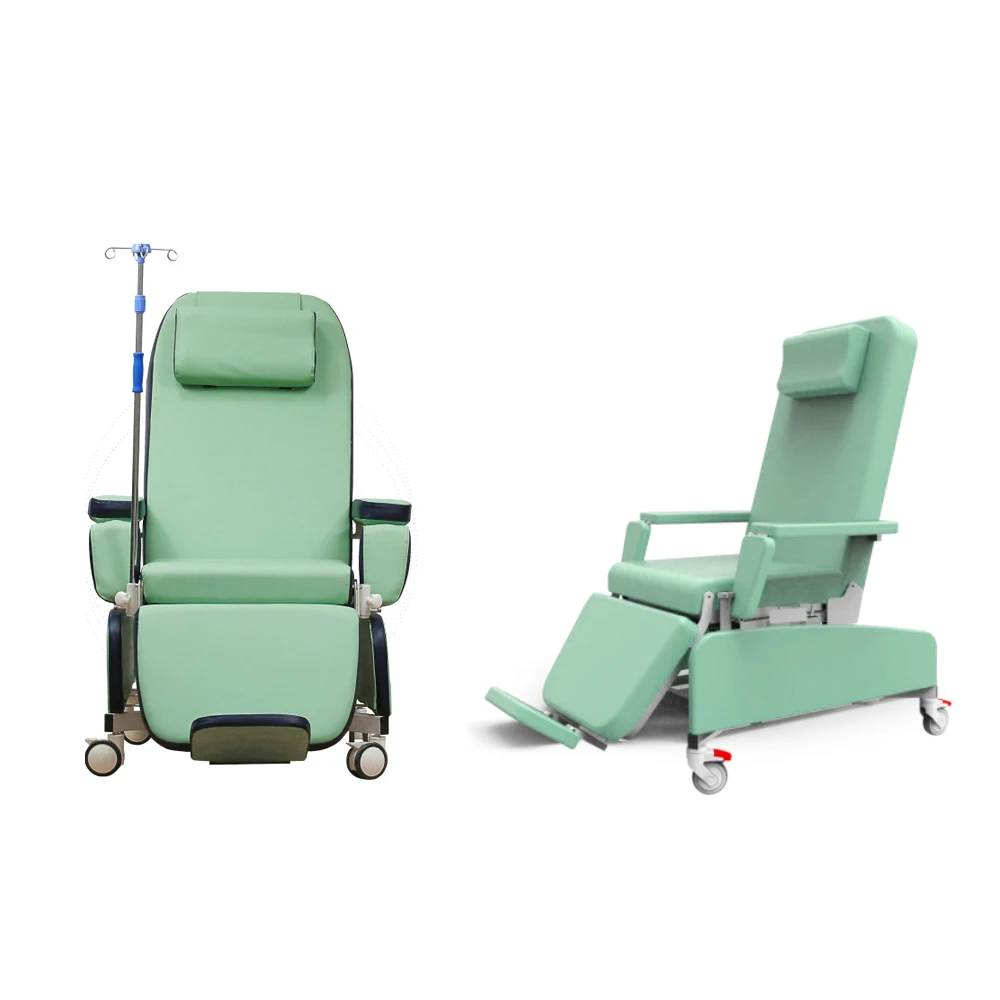 MY-O007B-1 Electric Recliner Blood Collection Chair Adjustable Patient Transfusion Reclining Dialysis Chair with Wheels