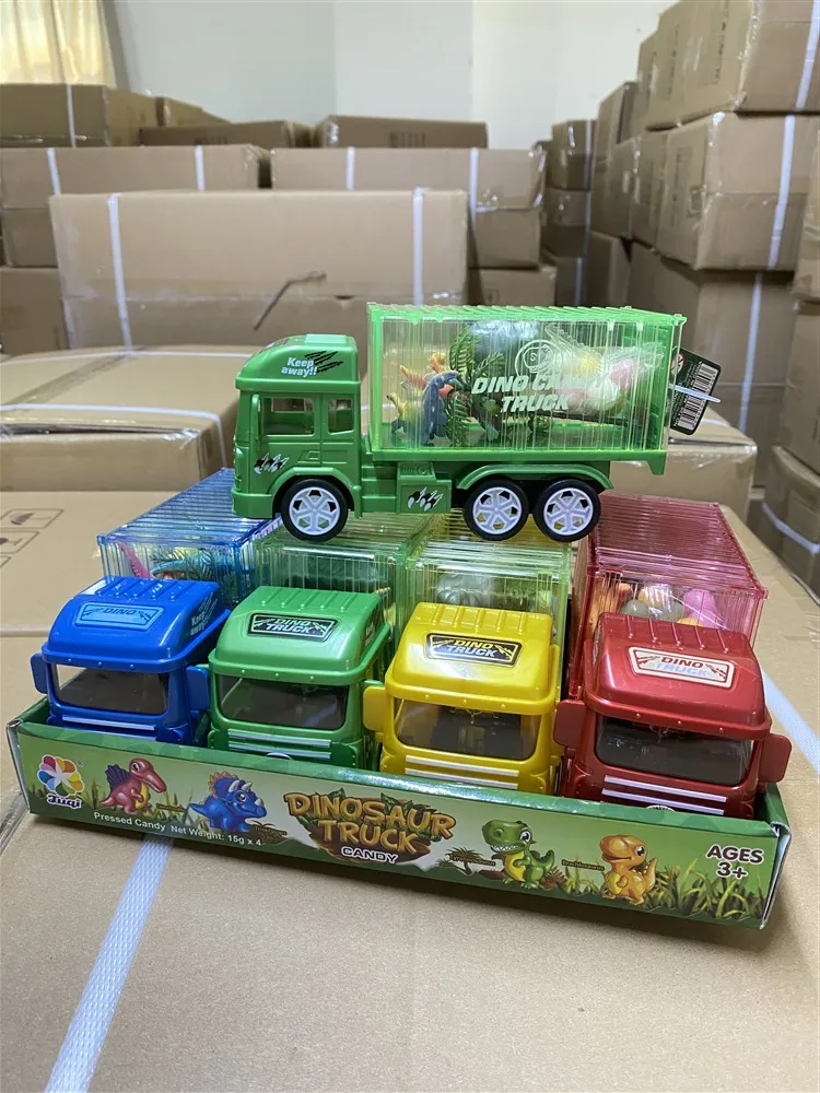 Новые динозавры грузовик конфеты игрушки с динозавром наборы и фруктовый аромат жесткие конфеты