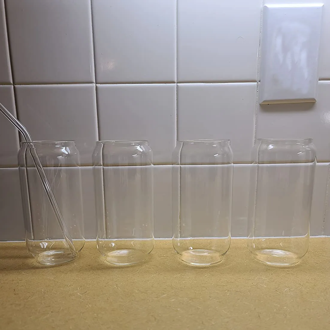 USA Warehouse 12oz 16oz DIY blank sublimation Can Shaped Beer Glass Cups with bamboo lid and straw beer can glass for iced coke