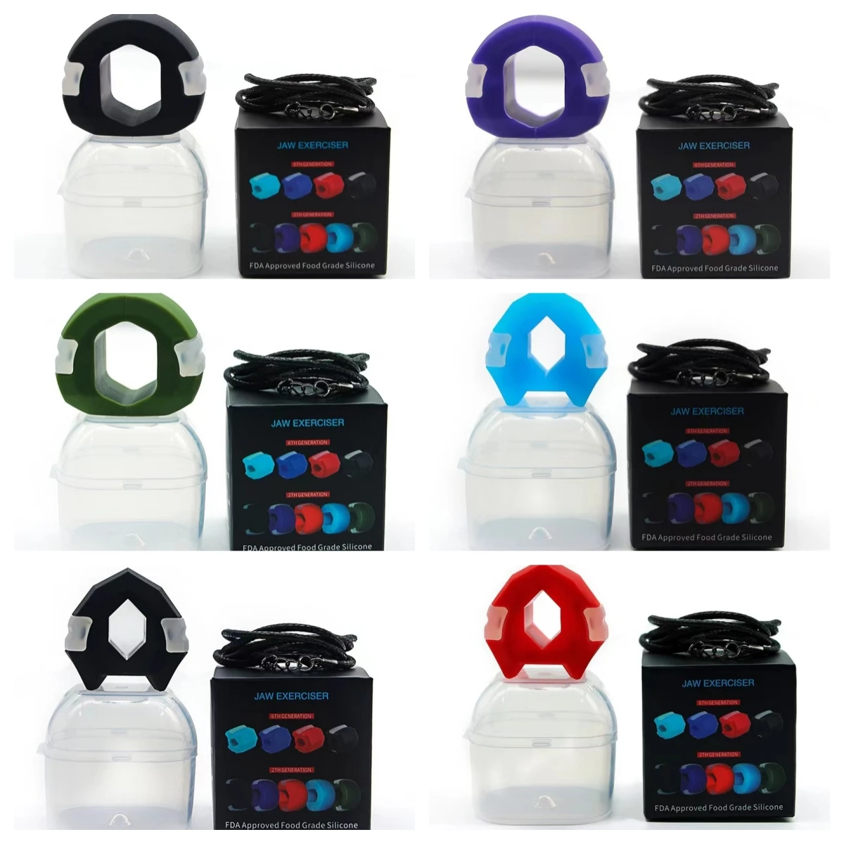 Jawline Exerciser Trainer Food Grade Silicone Facial Fitness Tools for Strengthening Face and Neck Muscles