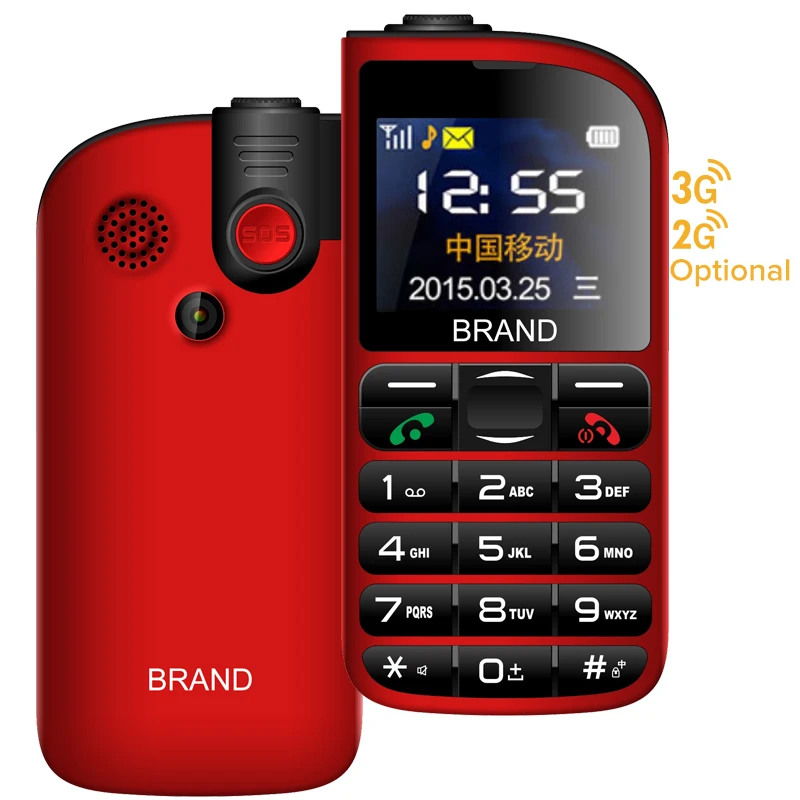2.31 Inch 3G WCDMA Senior Mobile Phone, GPS Wifi Cell Mobile Phone Dual SIM Card with CE ROHS