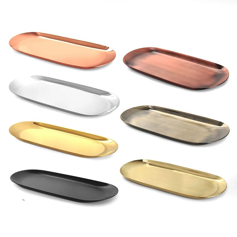 
Long home decoration gold brass stainless steel scented candle tool candle tray 