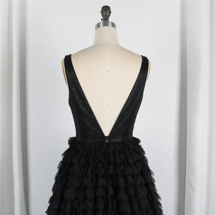 Wholesale Quinceanera Lace Deep V Neck Sexy Floor Length Party Dresses Gown Evening Ball Gown For Evening