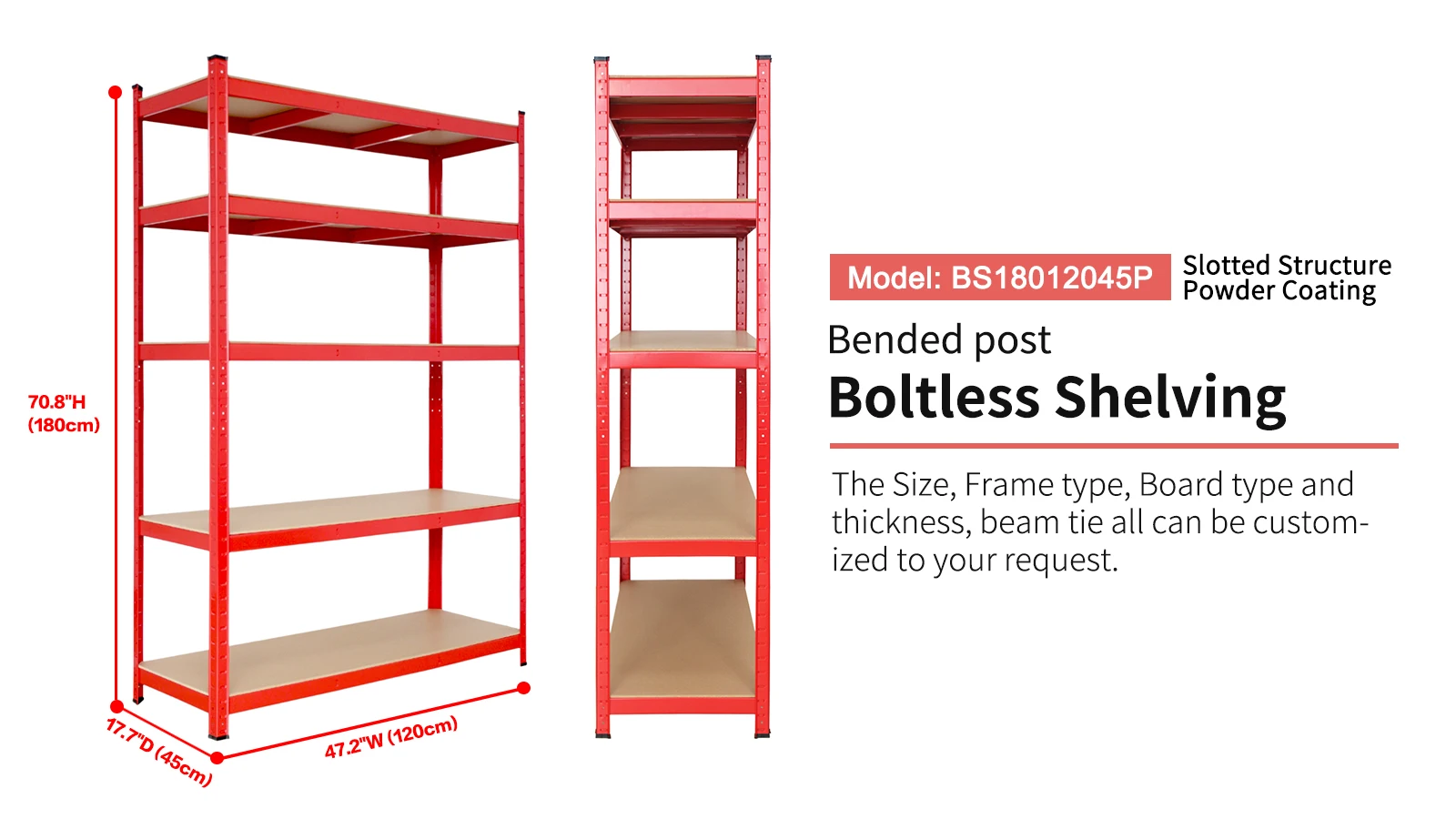 5 Layer Tier Adjustable Steel Metal Boltless Storage Shelving Shelves Rack for Warehouse Store Home Garage