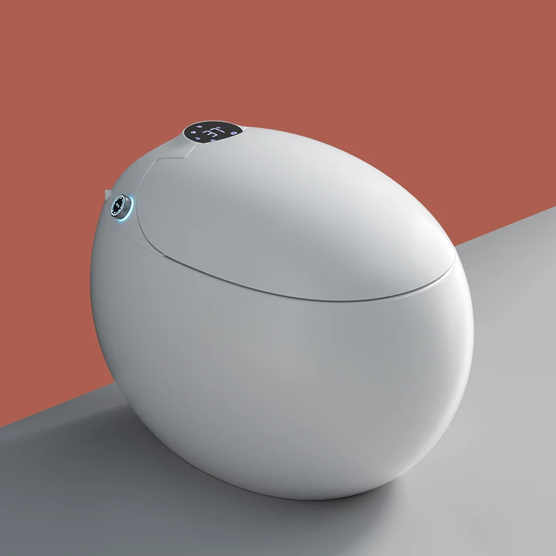 New Smart One Piece Toilet Egg Shaped Toilet No Water Pressure Restriction Washing Drying Automatic Flushing