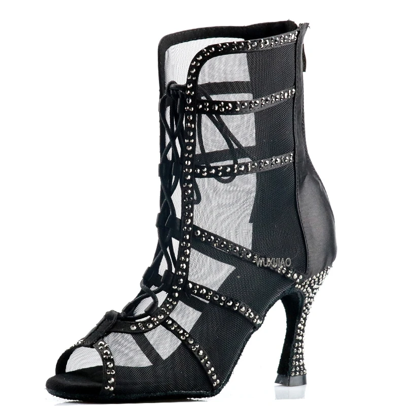 Open Toe Salsa Shoes Classic Satin Women Dancing Ballroom Dance shoes Latin Dance Shoes