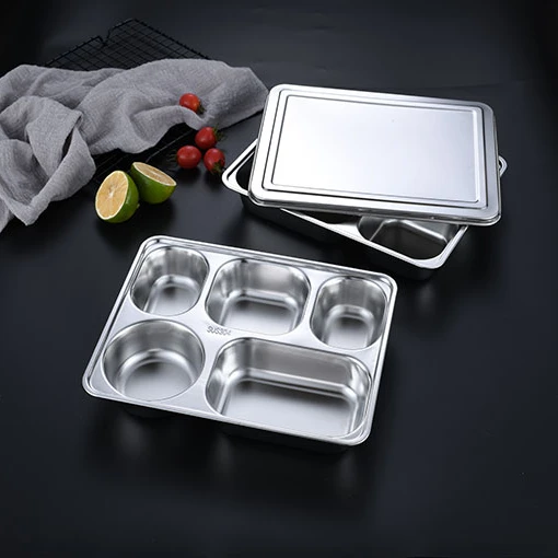 Nansheng Factory Price Food Tray Prison Serving 05 Compartment With Lid Preserable Storage Container