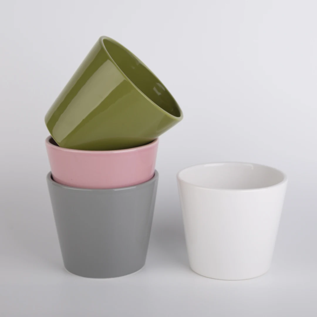 
Wholesale hot sale cheap price colorful round glazed custom ceramic planters flower pot for home garden 