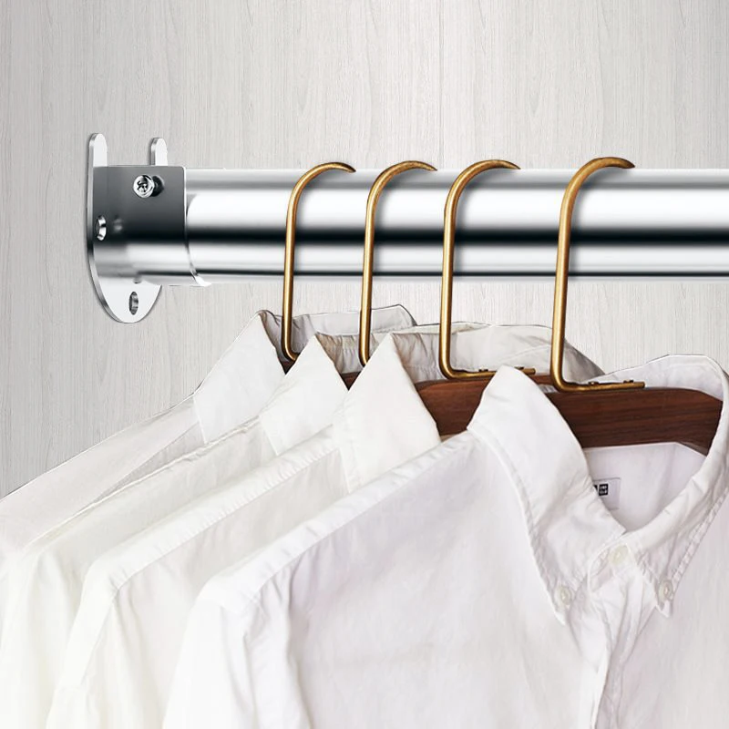 For Furniture Hardware Wardrobe Round Tube Chrome Plated Iron Clothes Round Tube