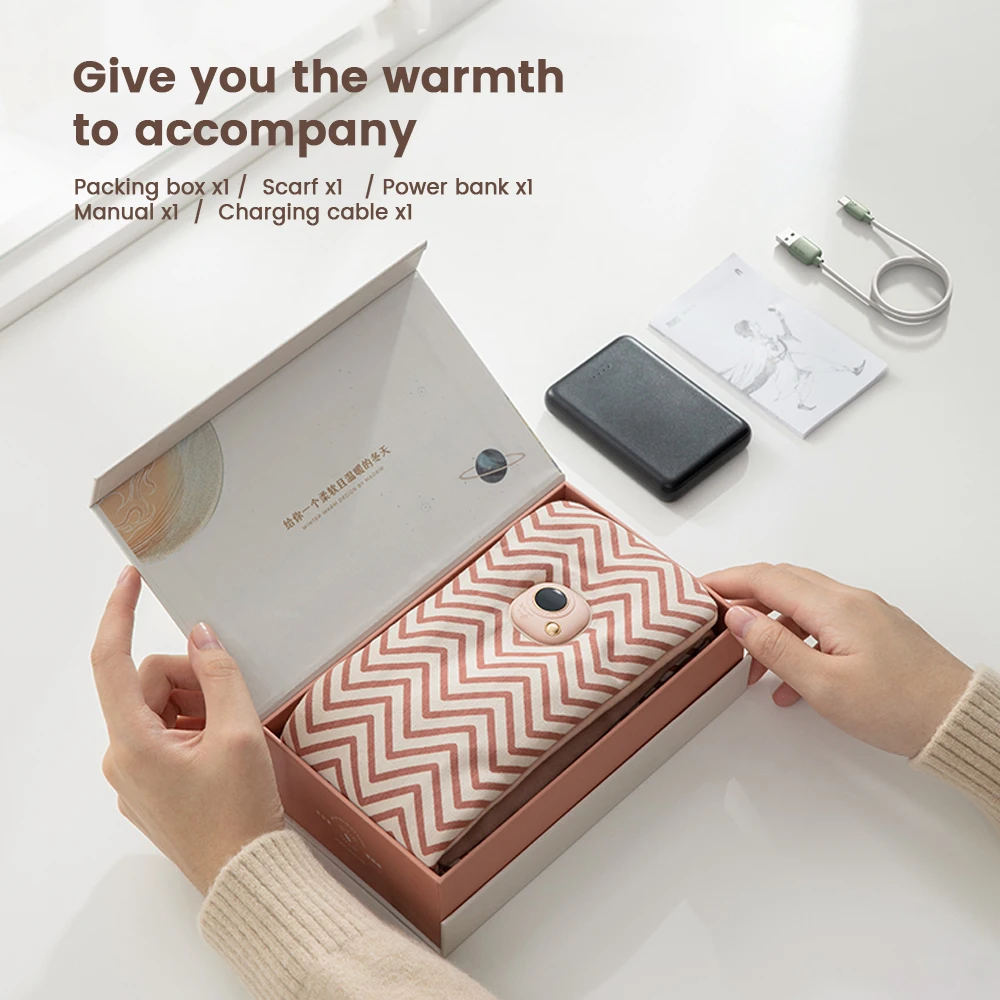 Washable soft heated neck smart usb heating graphene scarf smart usb battery powered heated scarf