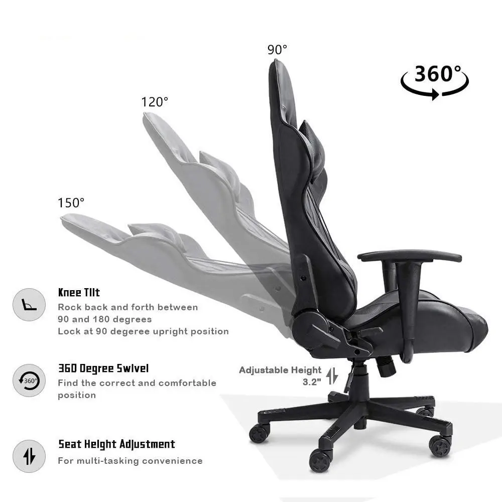 East seat office computer chair Leather Swivel Recliner Racer Sport gaming chair racing chair for games