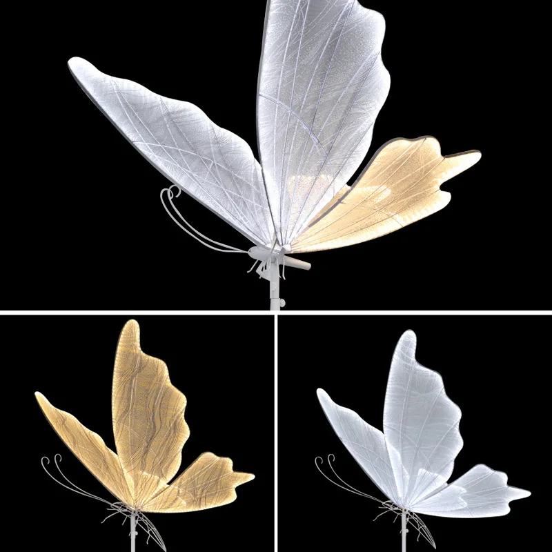 L900 Wedding Props Road Lead Led Butterfly Wings Party Events Decor Light Up Butterflies Ceiling Gold Butterfly Ceiling Light