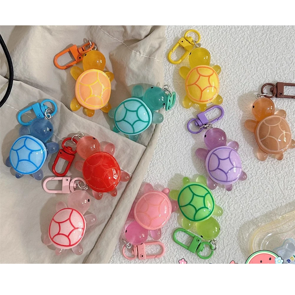 New Fashion custom logo Resin Luminous Turtles Key Chain Multicolor Sea Turtle Keychains with Glow The Dark