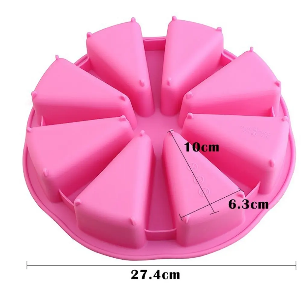 Pizza Slices mold 8  Cavity portion silicone baking cake mold pastry Pan manufacturers for custom cake molds