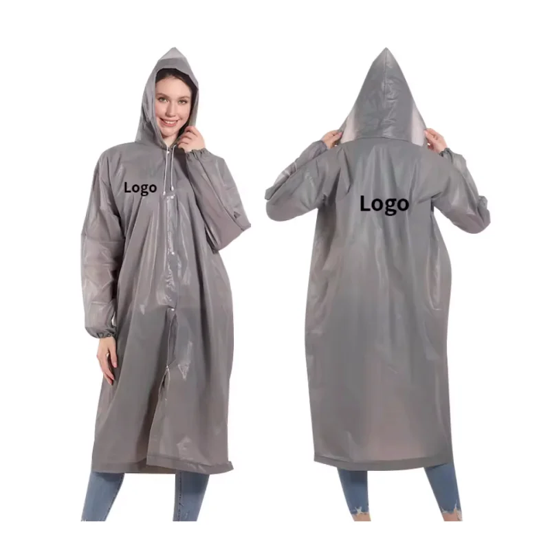 Factory Customize Logo Print Recycled Rain Poncho Reusable Pink Rain Coat Rain Jacket Waterproof Poncho Raincoat For Women
