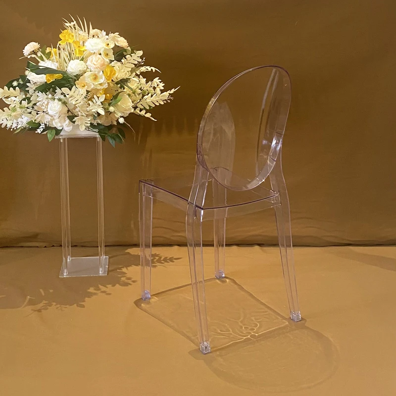 French Style Crystal Clear Plastic Polycarbonate Tiffany Resin Chair Chiavari Acrylic Ghost Hotel Event Wedding Chairs