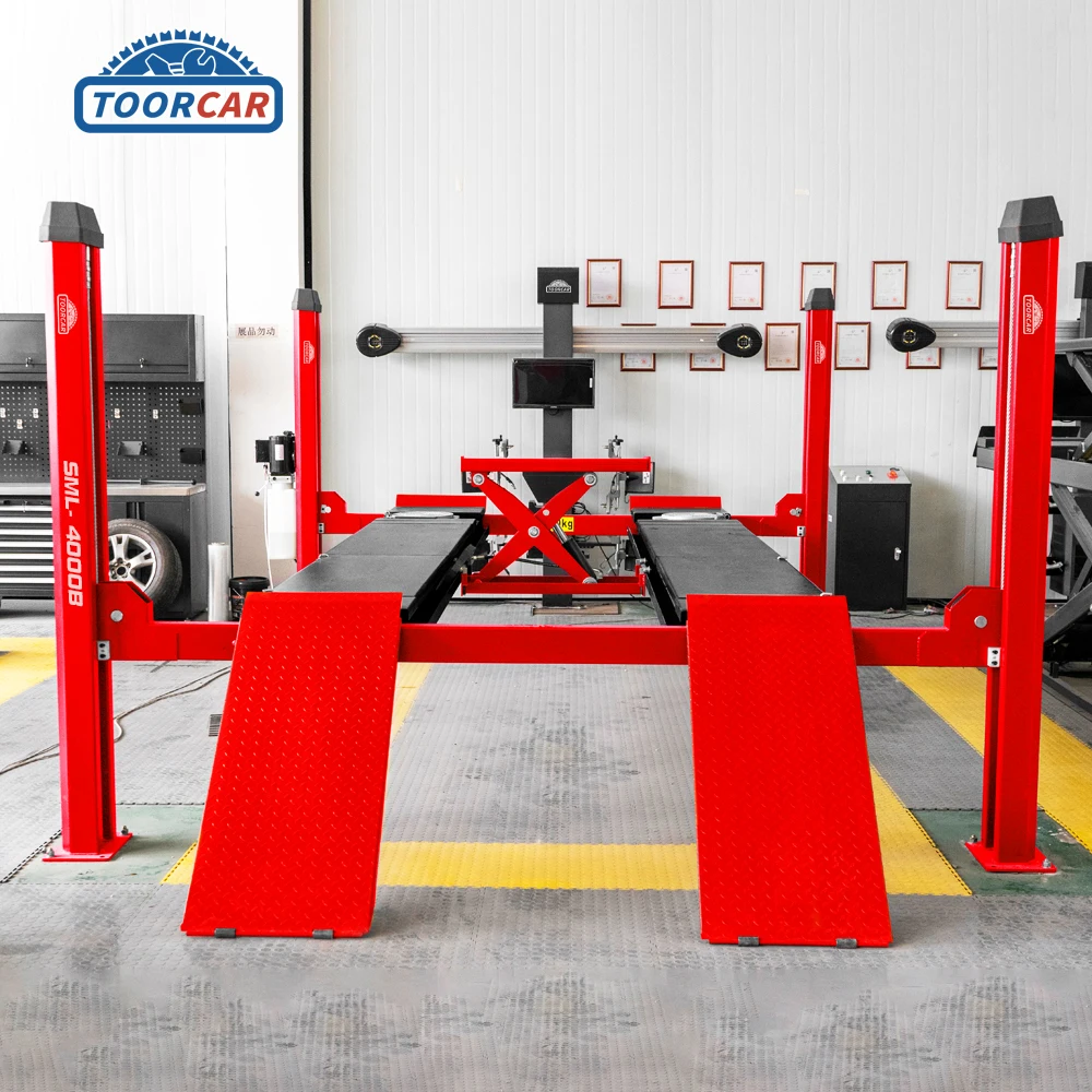 Sunmo Garage auto service lifting machine 5 tons capacity four post hoist with ramps