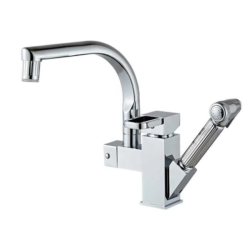 
Pull out spray gun kitchen faucet cold and hot water tap vacuum plating kitchen sink mixer 