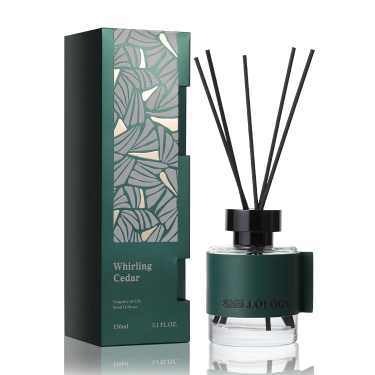 150ml Custom High Quality Home Fragrance Reed Diffuser With Leather packing