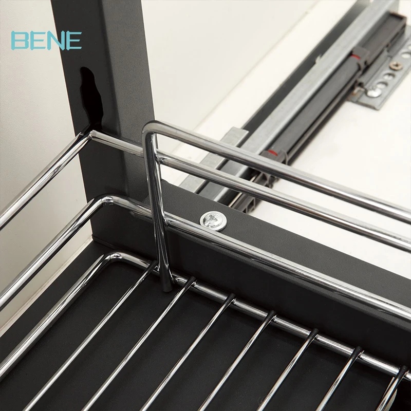 Многофункциональный кухонный органайзер, корзина для хранения, двухслойная скользящая проволочная Волшебная угловая корзина