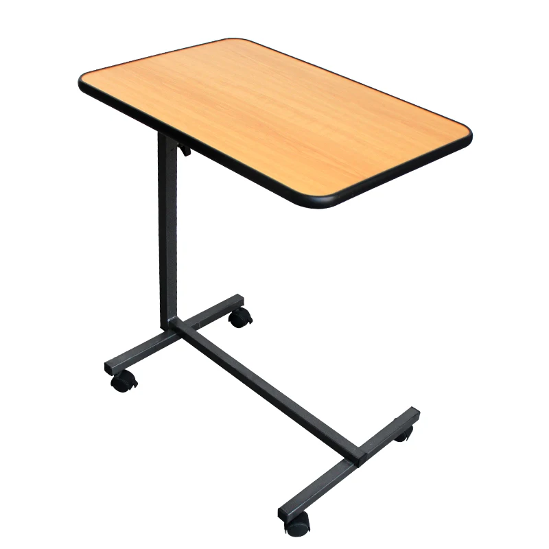 Hydraulic Lifting Overbed Table Hospital Furniture Height Adjustable Dinning table With Wheels