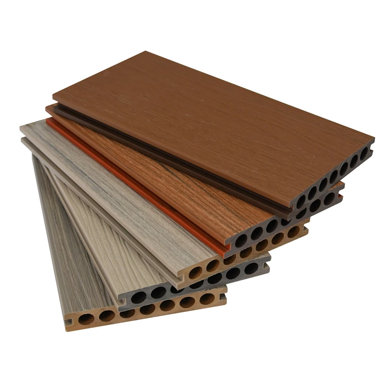 New Design garden park terrace co-extrusion synthetic hollow WPC decking floor
