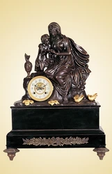 Antique Imitated French Boys shooting arrow on the  Mechanical Brass  Clock Marble Base