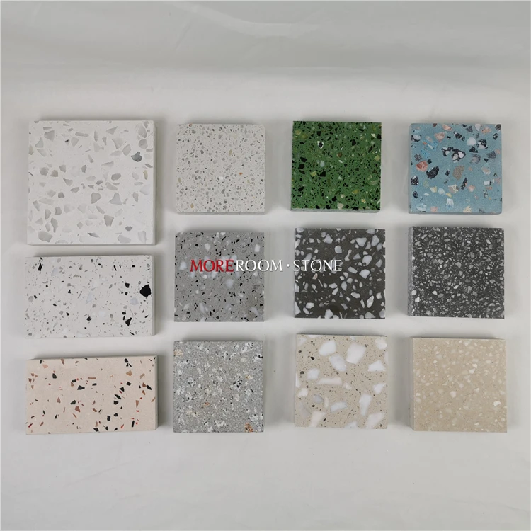 cement marble chips mix thin work top terrazzo slab
