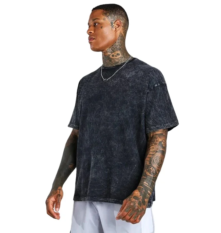 Custom your logo high quality vintage 100 cotton tshirt blank acid wash t shirt