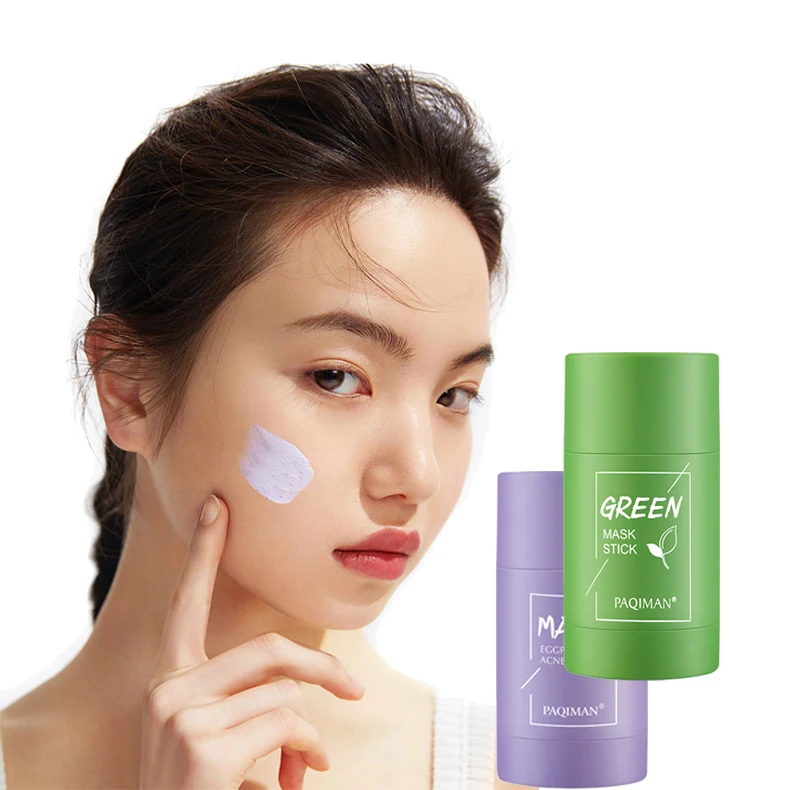 PAQIMAN In Stock Natural Cleansing Whitening Korean Style Beauty Skincare Facial Clay Mask Green Tea Mask Stick