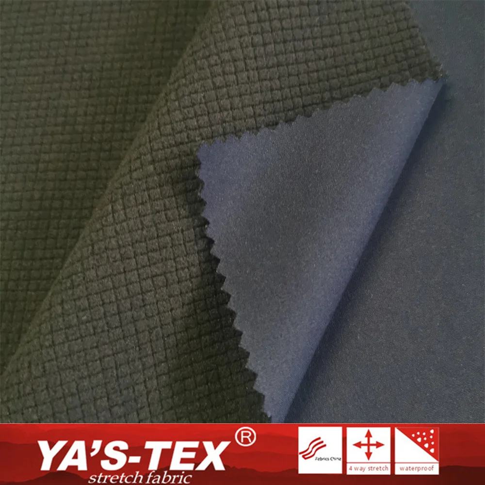 Polyester Spandex Bonded TPE Compound Plaid Fleece Outdoor Sport Stretch Waterproof Windproof Softshell Fabric for Jacket