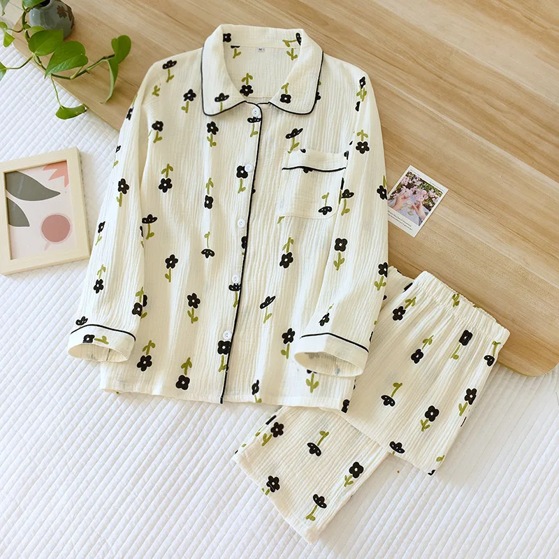 2024 new fashion wholesale high quality long sleeve sleep wear pajama women